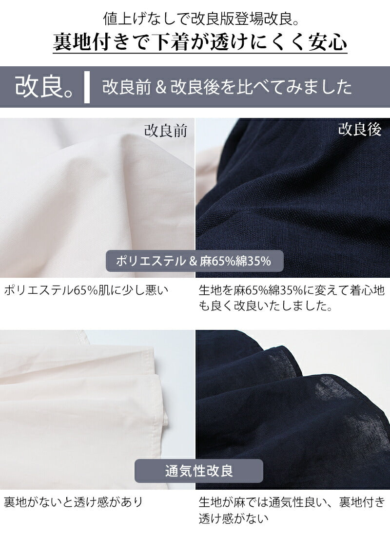 夏新作 ワンピース リネン レディース 春夏 きれいめ リネン混ワンピース フレンチスリーブ ウエストゴム 綿麻 リネン混 Vネック ロング マキシ A ライン ウエストシャーリング ワンピ リネンワンピース 体型カバー