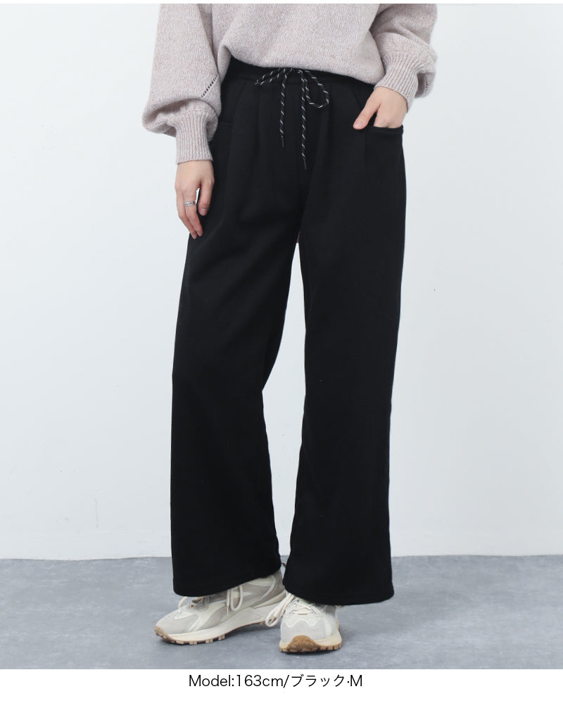 パンツ レディース ワイドパンツ スウェット シワにくい 春 春夏 裏起毛 ウエストゴム ダンボール リラックスパンツ スウェットパンツ ボトムス ゆったり 体型カバー 黒 グレー ホワイト きれいめ